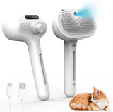 Brosse À Vapeur 3En1 Pour Chat Et Chien - Steamy Antistatique Et Résistante Aux Nœuds - Idéal Pour Massage Et Soin