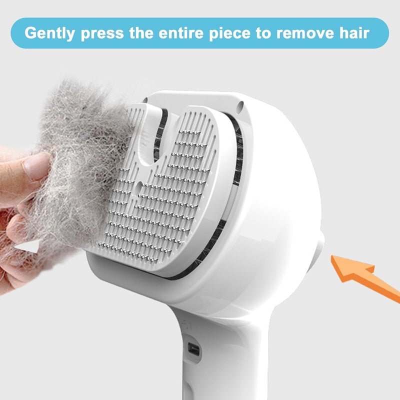 Brosse À Vapeur 3En1 Pour Chat Et Chien - Steamy Antistatique Et Résistante Aux Nœuds - Idéal Pour Massage Et Soin